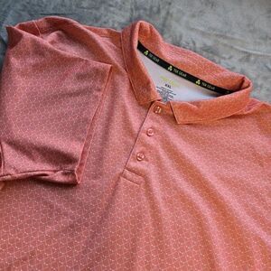 Tek‎ Gear Peach Geometric Polo Size XL, Athleisure, Golf, Outdoors, Breathable